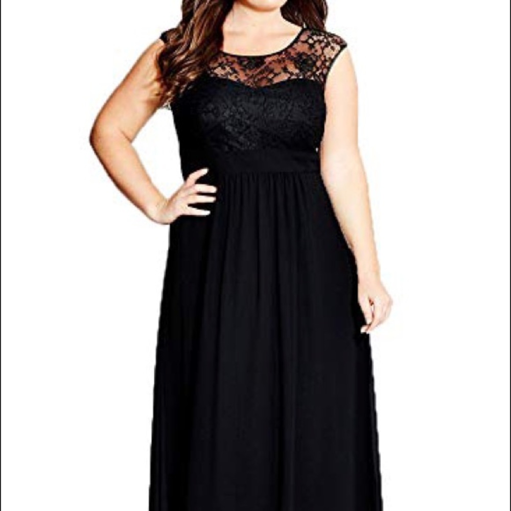 Black dress with lace detail